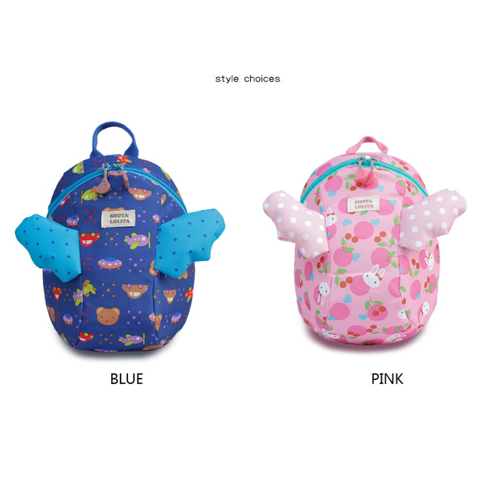 Kids Baby Backpack Anti-lost Travel Shoulder Bag with Safety Leash for Girls Pink