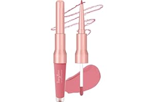 bayfree 2-IN-1 Lip Liner and Lip Stain, High Pigmented Long Lasting Velvet Lip Tint, Well-Defined Lipliner, Weightless Waterproof Not Animal Tested, Matte Finish Makeup