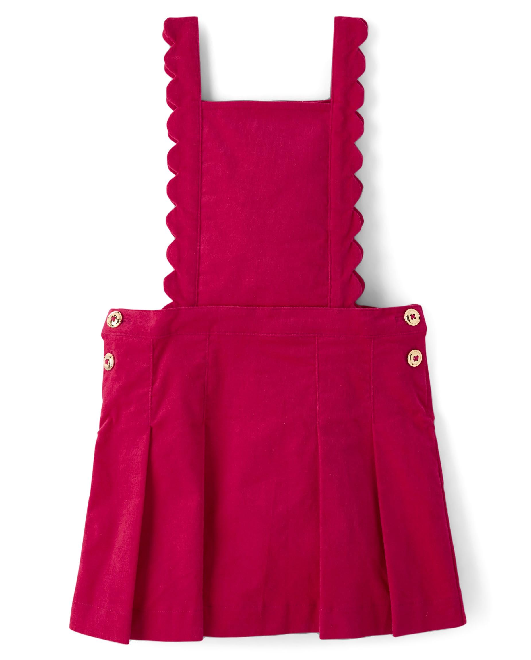 Gymboree,Girls,and Toddler Embroidered Sleeveless Skirtall Jumpers,Cherry Fizz,5 Years