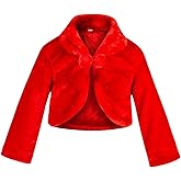 SK Studio Girls Princess Faux Fur Flower Bolero Shrug Party Wedding Dress Up