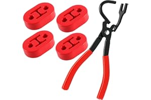 CAROTUPY 5pcs Exhaust Hanger Pliers and 2 Holes Exhaust Hanger Rubber Kit, Universal Exhaust Hanger Removal Tool For Muffler Hanger Removal(Red)