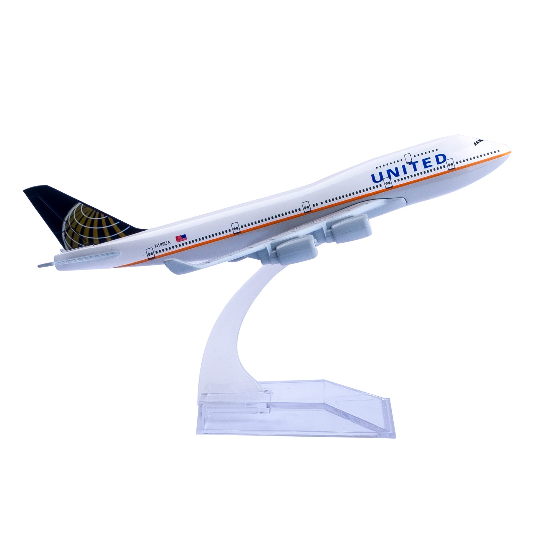 Bswath Airplane Model 1:400 Scale United B747 Model Plane Metal Plane Die-cast Alloy Airplanes for Gift and Collection (United B747)