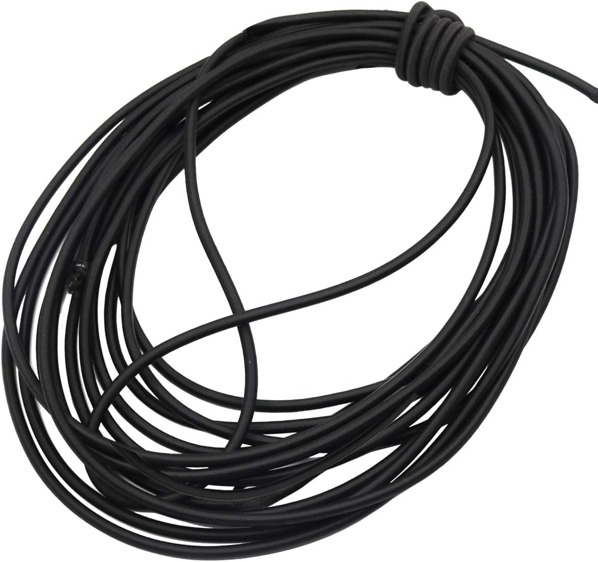 EKEV 1/8 Inch x 10 Yards Sewing Elastic Cord Black Bungee Ropes Heavy