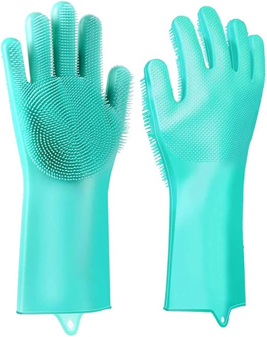 washing up gloves with scrubber