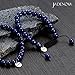JADENOVA 8/10mm Natural Lapis Lazuli Gemstone Bracelet Elastic Stretch Yoga Beaded Bracelet Bangle Healing Crystal Bracelet Couples Gifts for Men Women (2pcs Bracelet Set)