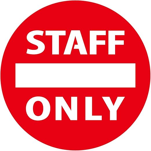 Amazon Co Jp 関係者以外立ち入り禁止 Staff Only マークのカッティングステッカー光沢タイプ 耐水 屋外耐候3 4年 クリックポストにて発送 赤 50 ホーム キッチン