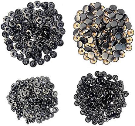 CrazyEve 100 sets 12.5mm 633 Copper Press Studs Snap Fasteners Poppers Sewing Clothing Buttons Without Fixing Install Tool(Gunmetal)