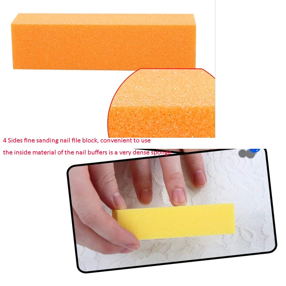 Nail Files and Buffer, TsMADDTs Professional Manicure Tools Kit Rectangular Art Care Buffer Block Tools 100/180 Grit 12Pcs/Pa : Beauty