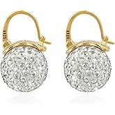 OwMell Elegant 925 Sterling Silver Pearl Drop Earrings Dangle Stud Gold Plated Earrings for Women Large Size 12mm