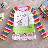 Nova Baby Girls Princess Rainbow Long Sleeves 100% Cotton T Shirt F1411 White