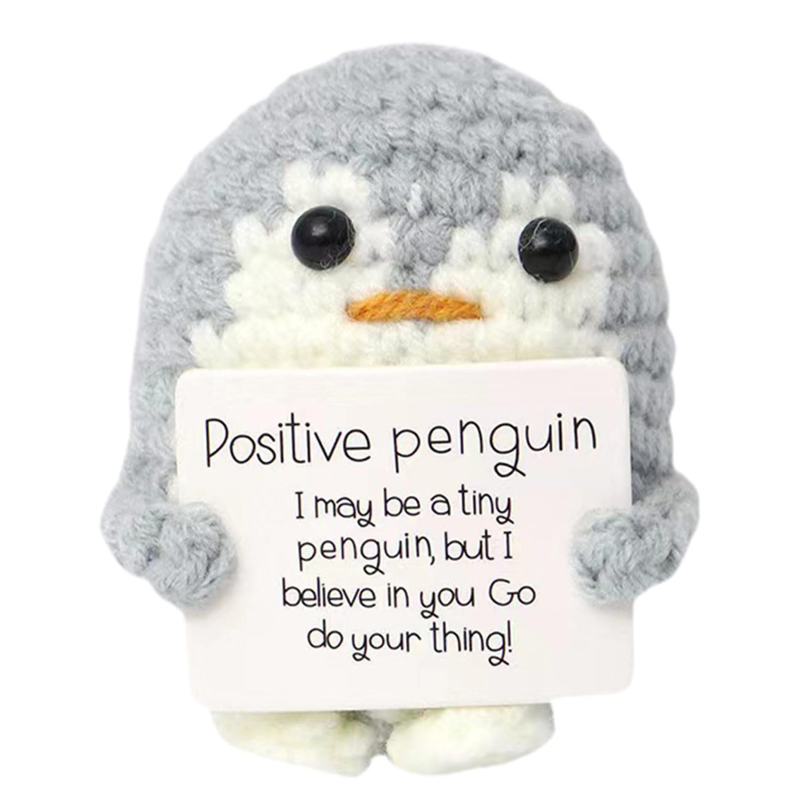 JYTDBCS Emotional Support Pickle, Positive Pickle Valentines Gifts for Her Him, Pocket Hug Worry Doll with Positive Affirmation Cards, Good Luck Gifts For Women (penguin)