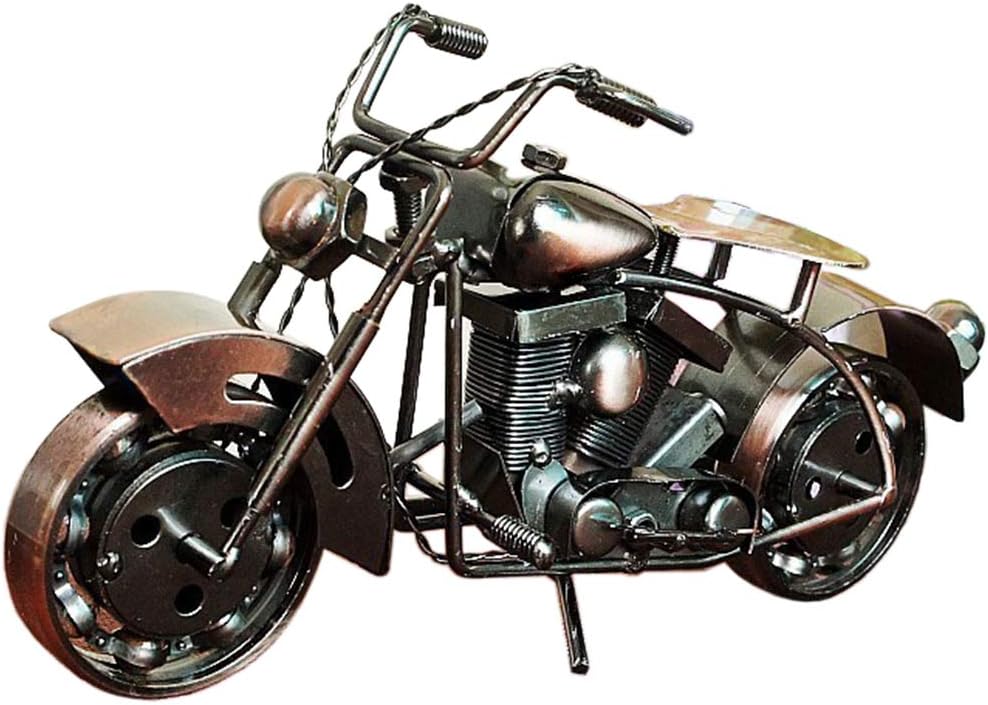 Amperer Collectible Art Sculpture Handmade Metal Motorcycle Tractor Model Creative Office Desktop Accessories Decor The Motorcycle Loves Artwork (A1 Copper Large Size)