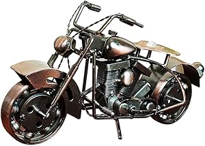Amperer Collectible Art Sculpture Handmade Metal Motorcycle Tractor Model Creative Office Desktop Accessories Decor The Motorcycle Loves Artwork (A1 Copper Large Size)