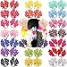 CÉLLOT Polka Dot Hair Bows,40PCS Hair Ties for Toddlers,Pinwheel Bows Ponytail Holders,Elastic Hair Bands for Toddlers Girls Kids and Teens