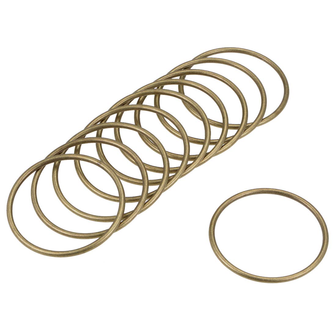 sourcing map O Ring Buckle 50mm(2") ID 3mm Thickness Zinc Alloy O-Rings for Hardware Bags Belts Craft DIY Accessories, Bronze Tone 10pcs