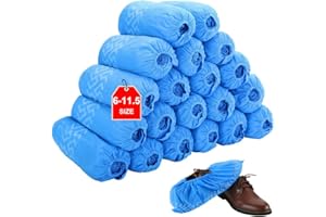TOMUS-UNI Shoe Covers Disposable 200 Pack (100 Pairs) | Non-Slip, Durable, Indoor | Protect Your Home, Floors and Shoes