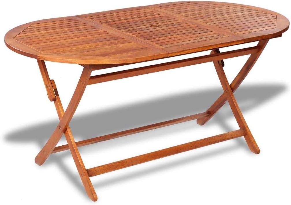 vidaXL Madera Acacia Maciza Mesa de Comedor Jardín Exterior ...