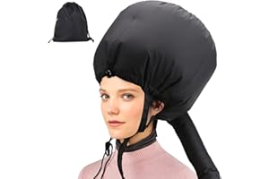 SEGBEAUTY Bonnet Hooded Hair Dryer Attachment, Larger Adjustable Deep Conditioning Cap for Fast Hair Drying with Elastic Band for Fixing Free, Hair Curling Nursing Oil Treat-Ment SPA Steamer Cap