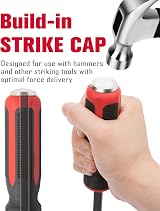 ROTATION 300mm Chisel Lever Pry Bar Soft Grip Metal Impact Heads 12 Inch Red view 5