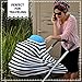 Baby Multi-Use Stretchy Nursing Cover, Car Seat & Stroller Apron Canopy, Shopping Cart Cover. Infant And Baby Breastfeeding Scarf, Black And White Design, Free Gift: Bandana Bib By Mancub