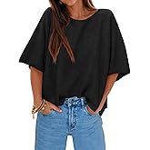 Cicy Bell Womens Half Sleeve Sweaters Oversized Boat Neck Knitted Pullover Sweater Trendy Casual Loose Fit Fall Tops