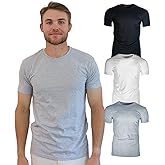 BROOKLYN VERTICAL Men's 3-Pack Solid Tees, Fitted Soft Comfortable Short Sleeve Crewneck T-Shirts