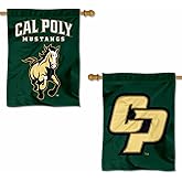 Cal Poly Mustangs Wordmark Double Sided House Banner Flag