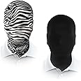 JEGERMIG 2 Pieces Black Full Face Mask Halloween Spandex Adult Hood Faceless Morph Head Cloth