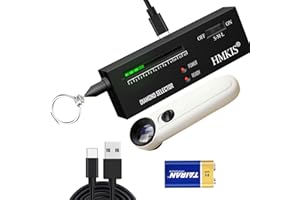 HMKIS Diamond Tester + 40X Magnifier, 2025 New Jewelry Diamond Selector for Novice and Expert (Non-Rechargeable) (Black)