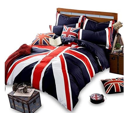 Buy Newrara Union Jack Duvet Cover Set Queen Size 4 Pieces 100