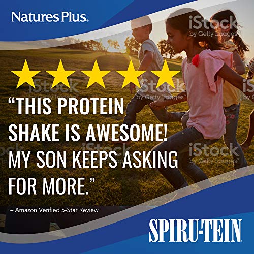 NaturesPlus SPIRU-TEIN Junior Shake for Kids - Chocolate - 1.09 lbs, Spirulina Protein Powder - Whole Food Plant Based, Vitamins & Minerals for Energy - Vegetarian, Gluten-Free - 15 Servings