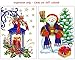 Art Eclect Adult Coloring Christmas Cards 10 Cards With 10 Unique Designs, 5 Red and 5 Green Envelopes Included (Christmas Set C1)