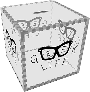 Azeeda Grande Geek Life Caja de Dinero / Hucha (MB00043822): Amazon.es: Juguetes y juegos