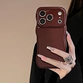 FABSPARK for iPhone 17 Pro Case, Soft Wave Design Wavy Frame,Wine Red | Simple Wave Design Wavy Frame Soft Silicone Aesthetic Case for iPhone 17 Pro,Wine Red