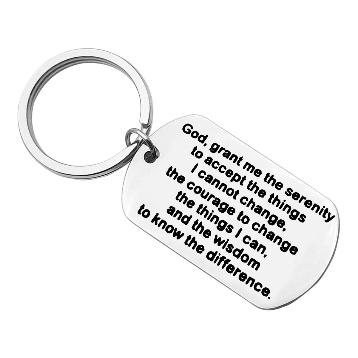 Encouragement Gifts Keychain for Men Women Serenity Prayer Keyring Sobriety Addiction Recovery AA Gifts Inspirational Religious Keyring Motivational Gifts for Him Her Birthday New Beginnings Gift