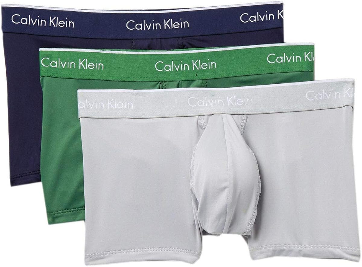 Calvin Klein Men's Microfiber Stretch Multipack Low Rise Trunks: Clothing