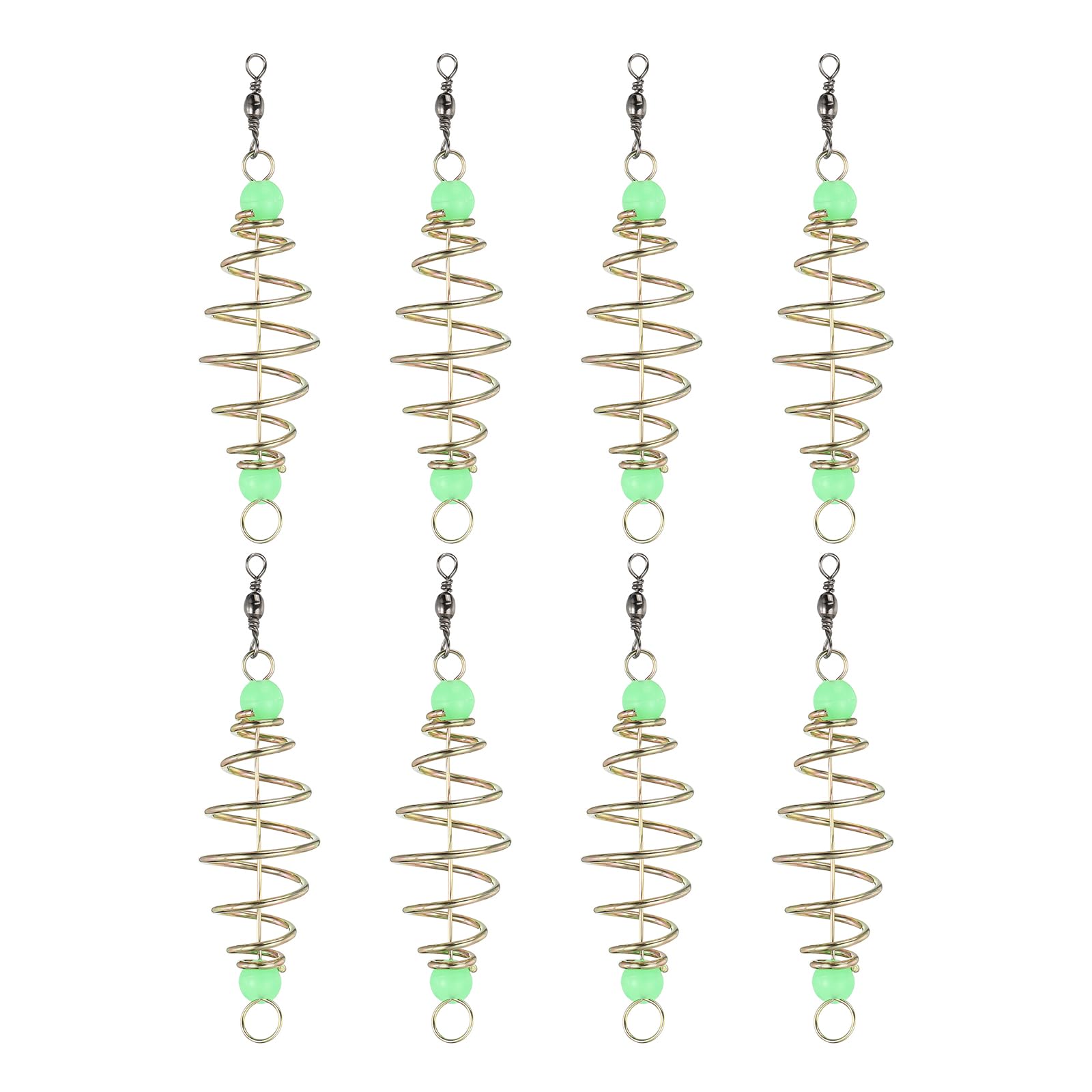 PATIKIL Luminous Spring Fishing Feeder, 8 Pcs Fishing Bait Cage Feeder Bait Holder Coarse Lure Feeder Carp Fishing Equipment