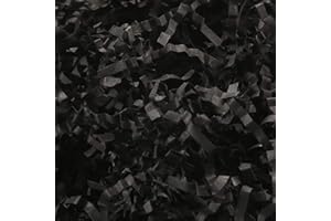 JINGUAN 1 LB Black Crinkle Cut Paper Shred Filler, Shredded Paper for Gift Baskets, Crinkle Paper for Gift Packaging