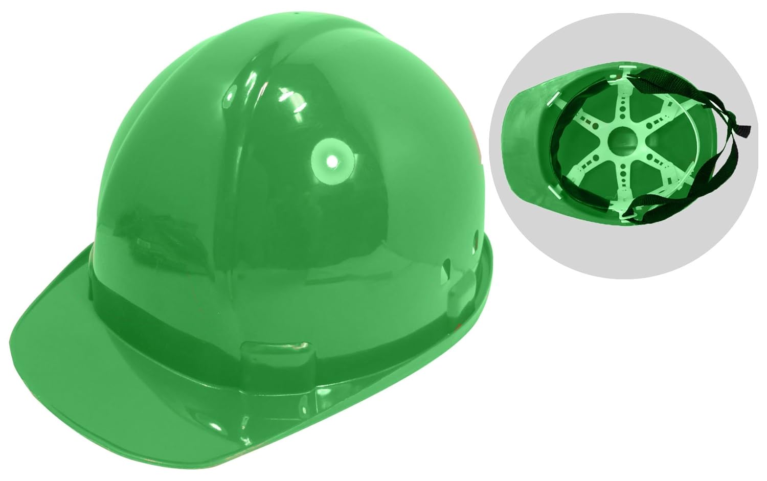 HAWK OSHA Approved ABS Adult Size Green Safety Hard Hat With BuiltIn