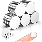 Heavy Duty Magnets, Caturledas 50 Pack 20x2 mm Small Round Magnetic Rare Earth Neodymium Fridge Magnet for Home Kitchen Office School Hanging Album Photo Drawing, Silver