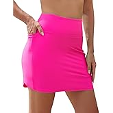 SHEKINI Women's Swim Skirt High Waisted Tummy Control Swimdress with Pockets Modest Bathing Suit Swim Bottoms
