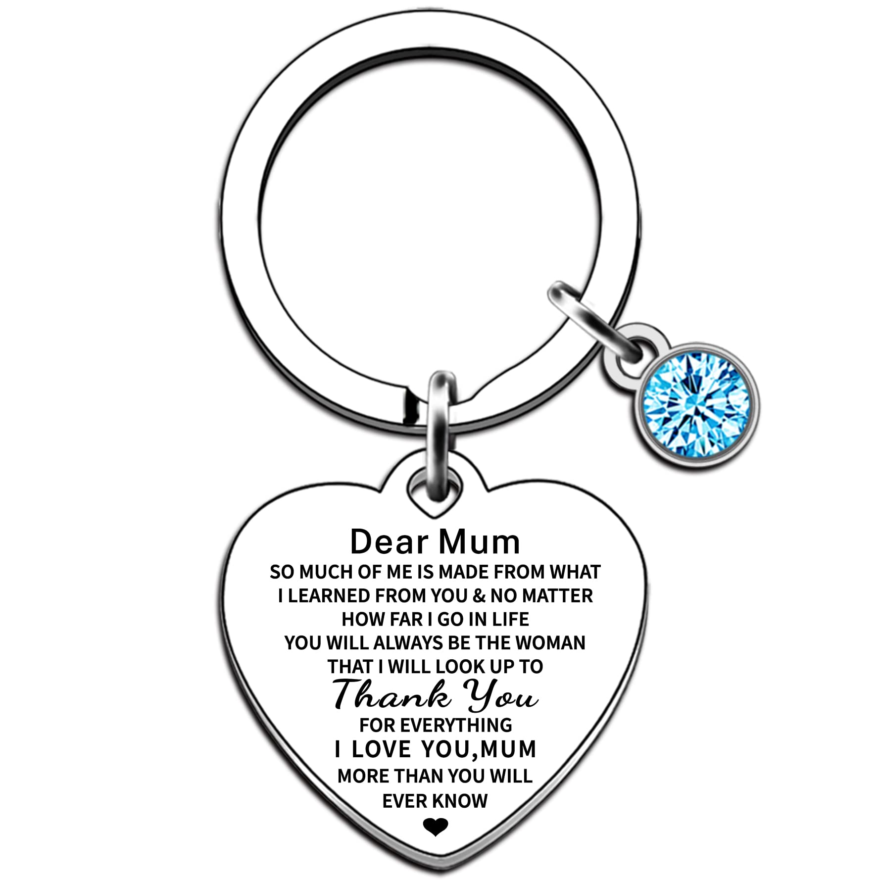 JMIMO Mum Keyring Mum Gifts from Daughter Son Mom Mummy Christmas Thanksgiving Mother's Day Birthday Gifts
