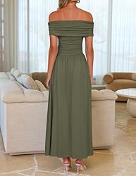 ZESICA Women's Off The Shoulder Maxi Dress 2025