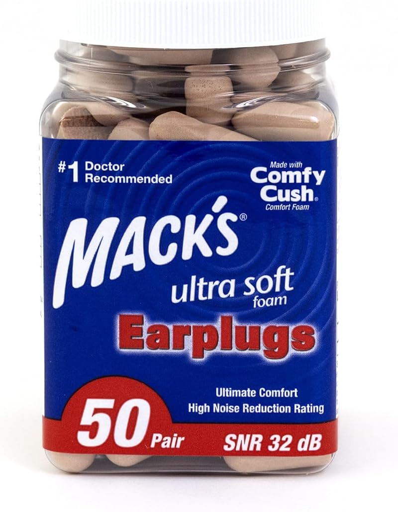 Mack's Ultra Soft Foam Earplugs 50 Pairs SNR 32 dB USA Made