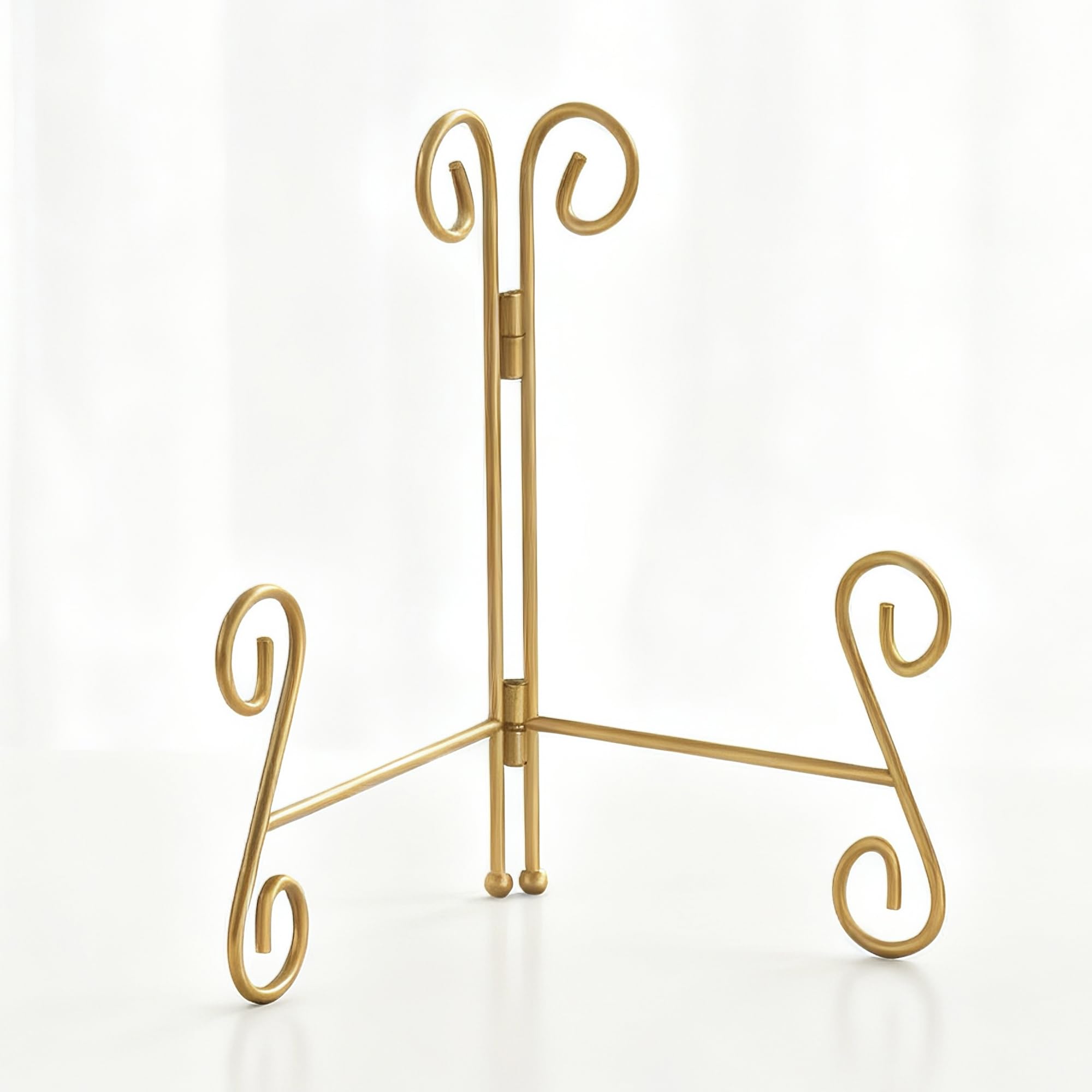 Photo 1 of HEMYLU Gold Plate Stand, 6 Inch Decorative Holder for Displaying Platters, Heavy-Duty Metal Easel Stand for Picture, Photo Frame, Books and Round Objects