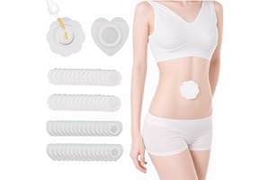 Yieyosd 60Pack Castor Oil Belly Button Patch,Heart & Plum Blossom Belly Button Patch Cover for Castor Oil,Self Adhesive,Highly Absorbent & No-Wash.