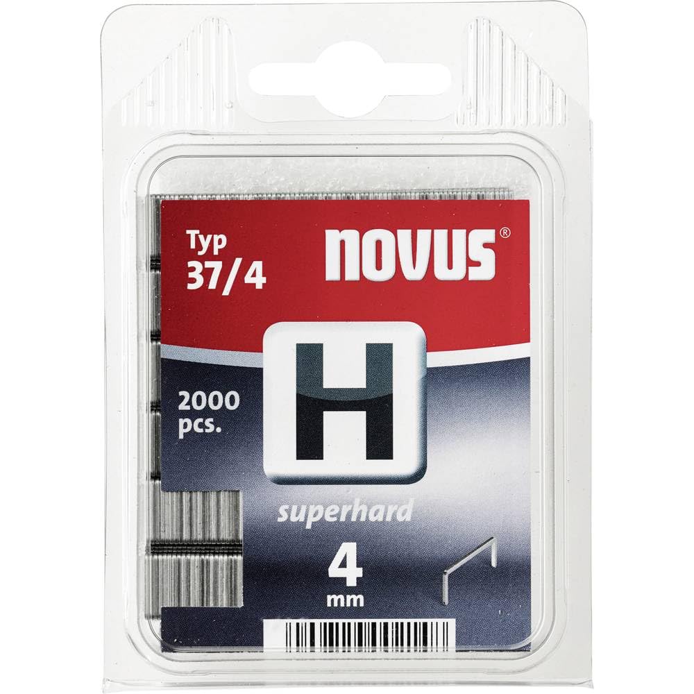 Novus 002148 042-0368 Typ H Fine 37 mm Length, Especially for Hammer Tacker, Packaging Type H 37/4 superhard, Staple of Steel Wire with The Highest Strength, 2000 STK, Set of 2000 Pieces
