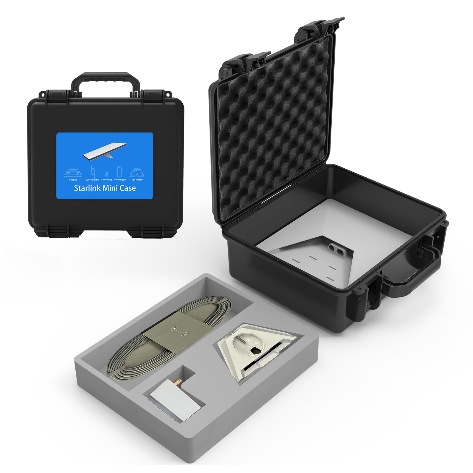 Photo 1 of TINGSLOTOOL Starlink Mini Case,Starlink Mini Protect Case,Fits Starlink Mini Dish Kit,Soft Foam Protects Starlink Mini, Kickstand,Pipe Adapter,Power Supply,Cable & Ethernet Cable