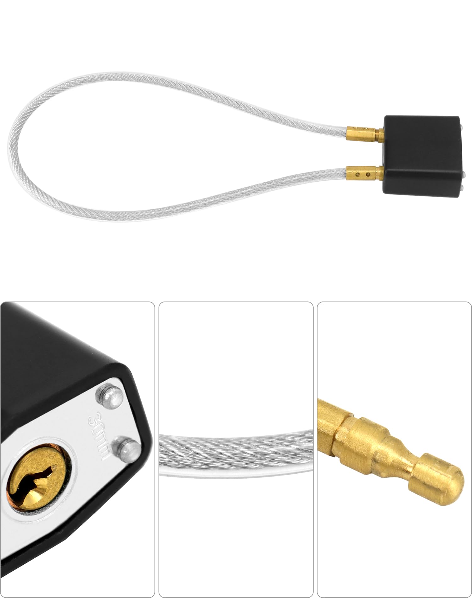 QWORK Motorcycle Helmet Lock, 2 Pack Keyed Alike Key Lock & Cable Universal Motorcycle Bike Helmet Luggage Security
