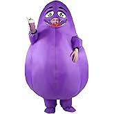 Inflatable Grimace Costume, Halloween Funny Full Body Purple Grimace Blow up Adult Mascot Suit Cosplay Party for Men Women